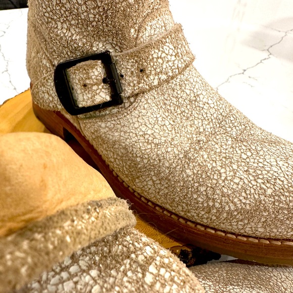 Vintage Frye Veronica Shortie White Crackle Slouch Boot - Picture 8 of 16